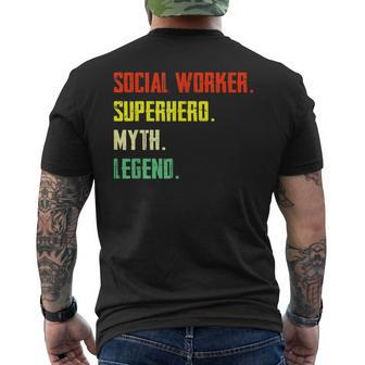Social Worker Superhero Myth Legend Social Worker Men's T-shirt Back Print - Monsterry UK