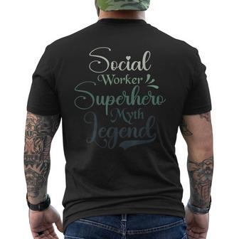 Social Worker Superhero Myth Legend Social Work Men's T-shirt Back Print - Monsterry