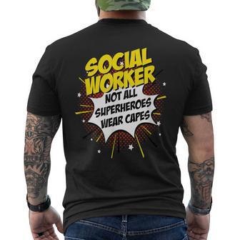Social Worker Superhero Product Comic Idea Men's T-shirt Back Print - Monsterry AU