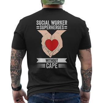 Social Worker Superheroes Without Cape Men's T-shirt Back Print - Monsterry DE
