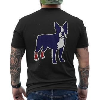 Socks On Boston Terrier Mens Back Print T-shirt - Thegiftio UK