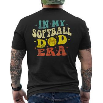 In My Softball Dad Era Softball Dad Fathers Day Groovy Men's T-shirt Back Print - Thegiftio UK