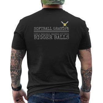 Softball Grandpa Like A Baseball Grandpa But Bigger Balls Mens Back Print T-shirt | Mazezy