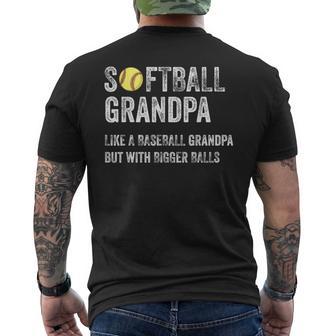 Softball Grandpa Like A Baseball Grandpa With Bigger Balls Men's T-shirt Back Print - Monsterry