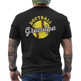 Softball Grandpa Grandfather Father's Day Men's T-shirt Back Print - Monsterry CA