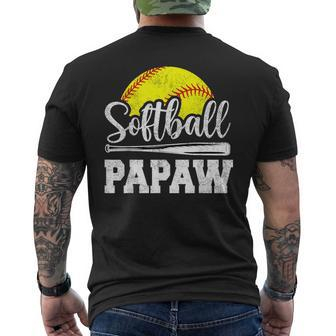 Softball Papaw Softball Player Game Day Father's Day Men's T-shirt Back Print - Seseable