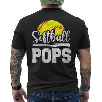 Softball Pops Softball Player Game Day Father's Day Men's T-shirt Back Print - Seseable