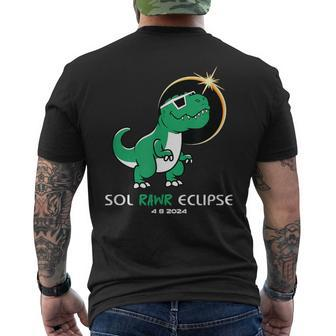 Sol Rawr Dino Total Solar Eclipse April 2024 Dinosaur Event Men's T-shirt Back Print | Mazezy AU