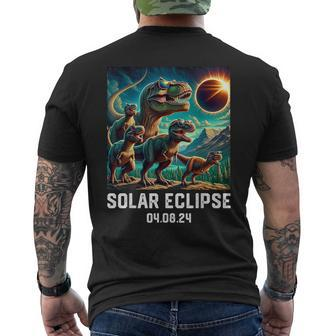 Solar Eclipse 040824 T-Rex Family Astronomy Lovers Men's T-shirt Back Print - Thegiftio