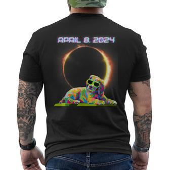 Solar Eclipse 2024 April 8 Dog Solar Eclipse Glasses Men's T-shirt Back Print - Seseable