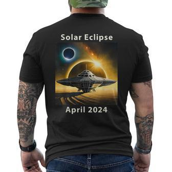Solar Eclipse 2024 April Ufo Flying Saucer Spaceship 4824 Men's T-shirt Back Print | Mazezy UK