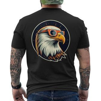 Solar Eclipse 2024 Bald Eagle Wearing Solar Eclipse Glasses Men's T-shirt Back Print - Thegiftio UK