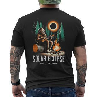 Solar Eclipse 2024 Bigfoot Wearing Glasses Men's T-shirt Back Print | Mazezy