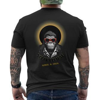 Solar Eclipse 2024 Bigfoot Wearing Solar Eclipse Glasses Men's T-shirt Back Print - Thegiftio