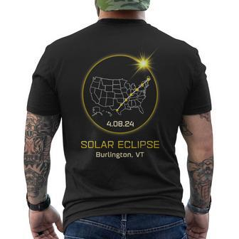 Solar Eclipse 2024 Burlington Vt Vermont Totality Eclipse Men's T-shirt Back Print - Seseable