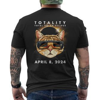 Solar Eclipse 2024 Cat Wearing Eclipse Glasses Men's T-shirt Back Print - Monsterry DE