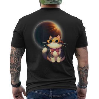 Solar Eclipse 2024 Cat Wearing Solar Eclipse Glasses Men's T-shirt Back Print - Monsterry CA