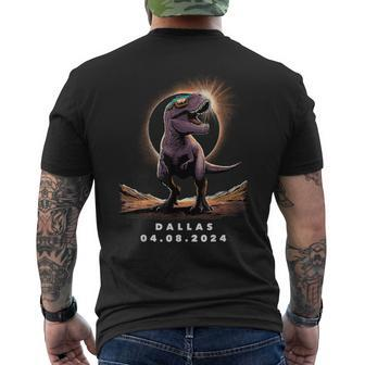 Solar Eclipse 2024 Dallas Solar Eclipse Glasses Men's T-shirt Back Print - Seseable