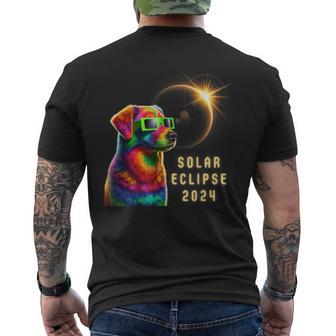 Solar Eclipse 2024 Dog Wearing Solar Eclipse Glasses Men's T-shirt Back Print - Monsterry CA