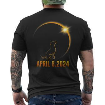Solar Eclipse 2024 Dog Totality Men's T-shirt Back Print - Monsterry