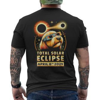 Solar Eclipse 2024 Dog Wearing Solar Eclipse Glasses Men's T-shirt Back Print - Monsterry UK