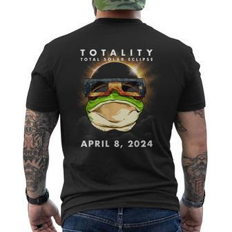 Solar Eclipse 2024 Frog Wearing Eclipse Glasses Men's T-shirt Back Print - Seseable