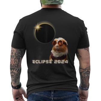 Solar Eclipse 2024 Guinea Pig Wearing Glasses Men's T-shirt Back Print - Monsterry AU