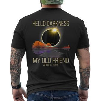 Solar Eclipse 2024 Hello Darkness My Old Friend April 08 24 Men's T-shirt Back Print | Mazezy