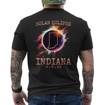 Solar Eclipse 2024 Indiana State Totality Usa Path Souvenir Men's T-shirt Back Print | Mazezy