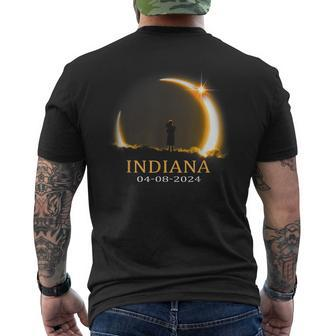 Solar Eclipse 2024 Indiana Total Solar Eclipse Men's T-shirt Back Print | Mazezy
