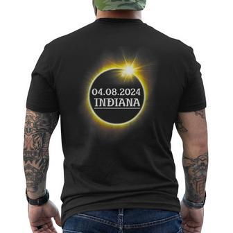 Solar Eclipse 2024 Indiana Usa State Totality Path Souvenir Men's T-shirt Back Print - Thegiftio UK