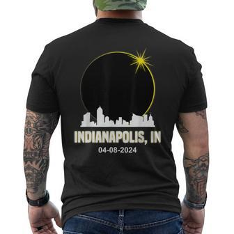 Solar Eclipse 2024 Indianapolis Skyline Indiana Eclipse Men's T-shirt Back Print - Monsterry AU