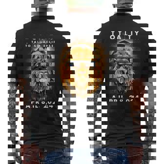 Solar Eclipse 2024 Lion Wearing Eclipse Glasses Men's T-shirt Back Print | Seseable UK