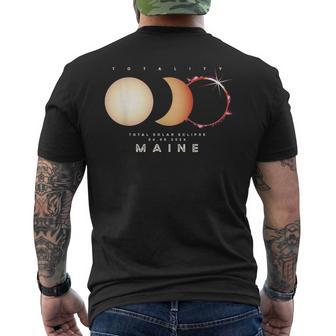 Solar Eclipse 2024 Maine Total Eclipse Graphic Men's T-shirt Back Print | Mazezy