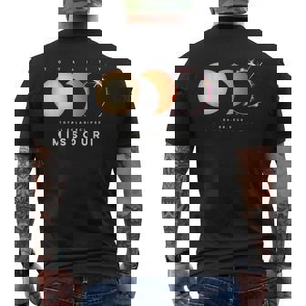 Solar Eclipse 2024 Missouri Total Eclipse American Graphic Men's T-shirt Back Print | Mazezy