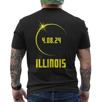 Solar Eclipse 2024 North America Illinois Usa 40824 Men's T-shirt Back Print - Monsterry UK