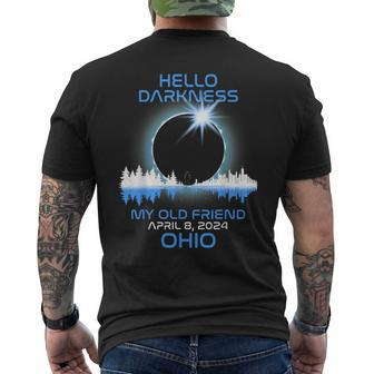 Solar Eclipse 2024 Ohio Hello Darkness My Old Friend Men's T-shirt Back Print - Monsterry DE