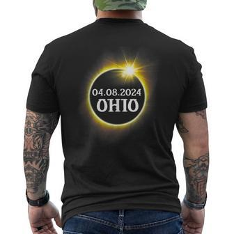 Solar Eclipse 2024 Ohio Usa State Totality Path Souvenir Men's T-shirt Back Print - Thegiftio UK