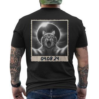 Solar Eclipse 2024 040824 Solar Eclipse Cat Selfie Men's T-shirt Back Print - Seseable