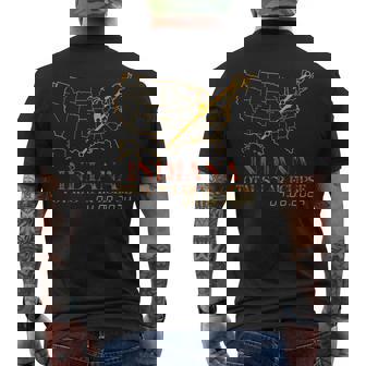 Solar Eclipse 2024 Party Indiana Total Usa Map Totality Men's T-shirt Back Print - Thegiftio