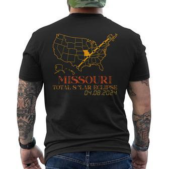 Solar Eclipse 2024 Party Missouri Total Usa Map Totality Men's T-shirt Back Print | Mazezy AU