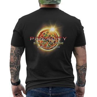 Solar Eclipse 2024 Pizzality Eclipse 2024 Pizza Men's T-shirt Back Print | Mazezy