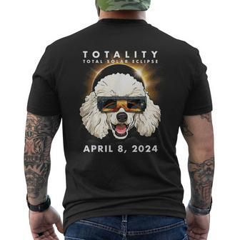 Solar Eclipse 2024 Poodle Dog Wearing Glasses Men's T-shirt Back Print - Seseable