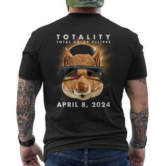 Solar Eclipse 2024 Squirrel Wearing Eclipse Glasses Men's T-shirt Back Print - Seseable