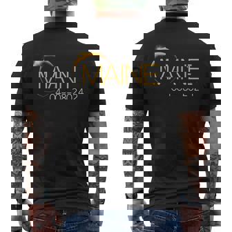 Solar Eclipse 2024 State Maine Total Solar Eclipse Men's T-shirt Back Print - Thegiftio