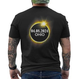 Solar Eclipse 2024 State Ohio Total Solar Eclipse States Men's T-shirt Back Print - Monsterry