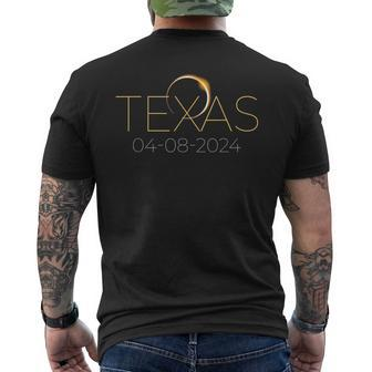Solar Eclipse 2024 State Texas Total Solar Eclipse Men's T-shirt Back Print - Monsterry