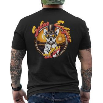 Solar Eclipse 2024 Steampunk Dog Total Solar Astronomy Men's T-shirt Back Print - Monsterry