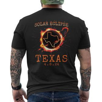 Solar Eclipse 2024 Texas Usa State Totality Path Souvenir Men's T-shirt Back Print | Mazezy CA