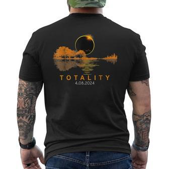 Solar Eclipse 2024 Total Solar Eclipse 40824 Guitar Men's T-shirt Back Print - Seseable
